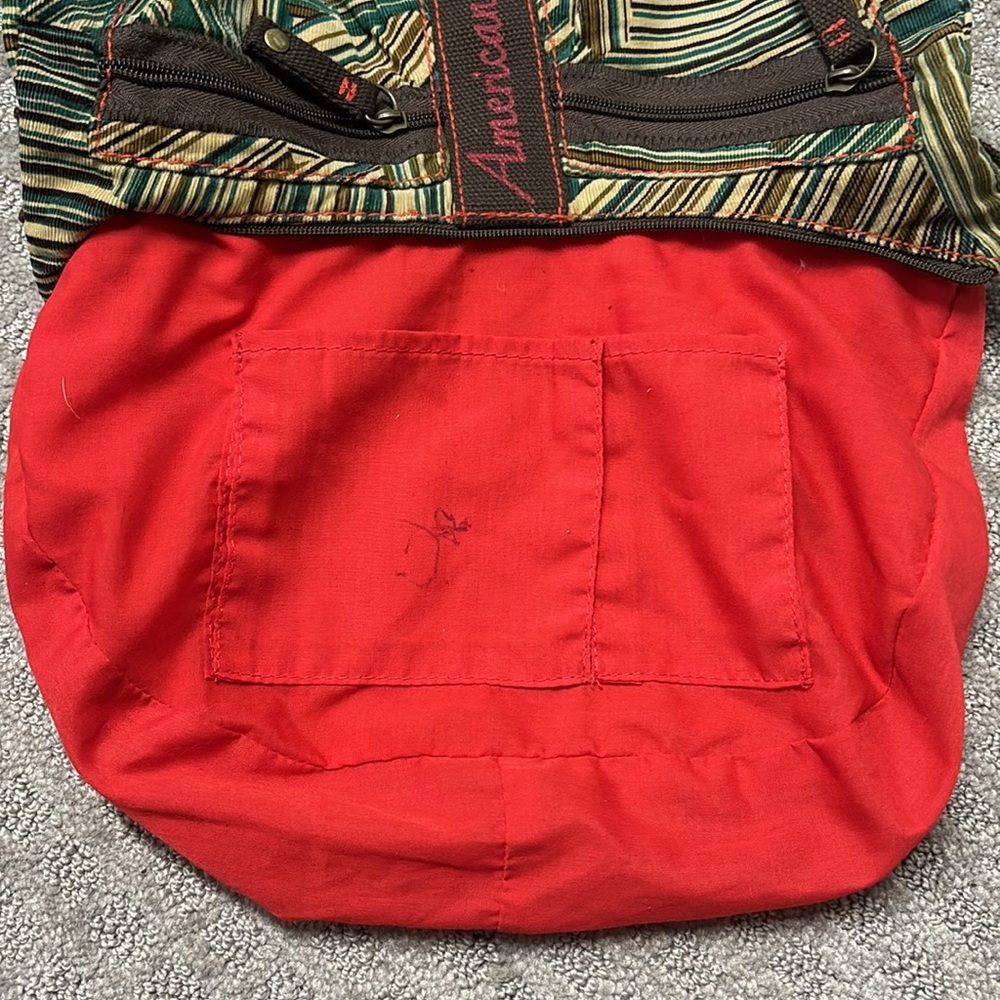 Y2k American Eagle Corduroy Striped Shoulder Bag View 4
